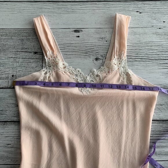 Vintage Union Made Lily Of France Midi Slip Dress Handkerchief Hem Nightgown - Picture 11 of 14